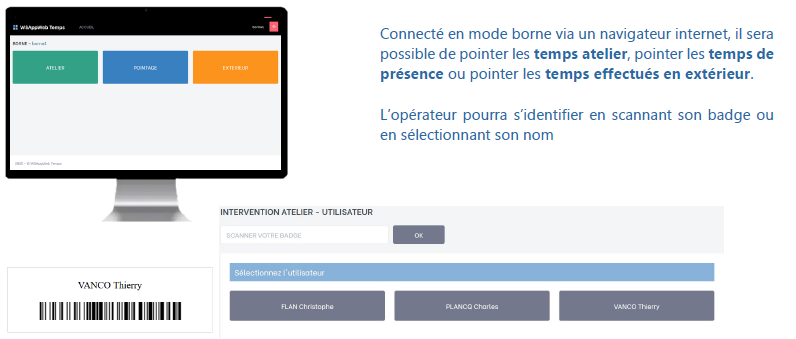 Applications Web connectées à WaveSoft pour pointer les temps